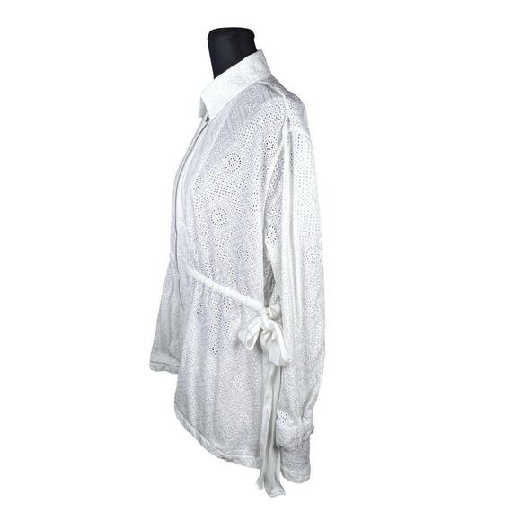 Adam Lippes Roderie-Anglaise Zip-Up Jacket Anorak In Cotton Eyelet White… - Picture 6 of 12